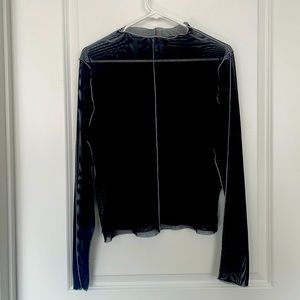 Sheer Mock Neck Top
